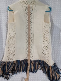 Image 6 of Sleeveless Cardigan With Flower Detail