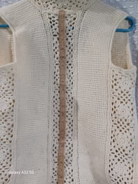 Image 7 of Sleeveless Cardigan With Flower Detail