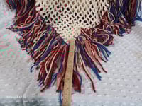 Image 12 of Cream Color Poncho with Fringe