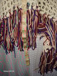 Image 16 of Cream Color Poncho with Fringe