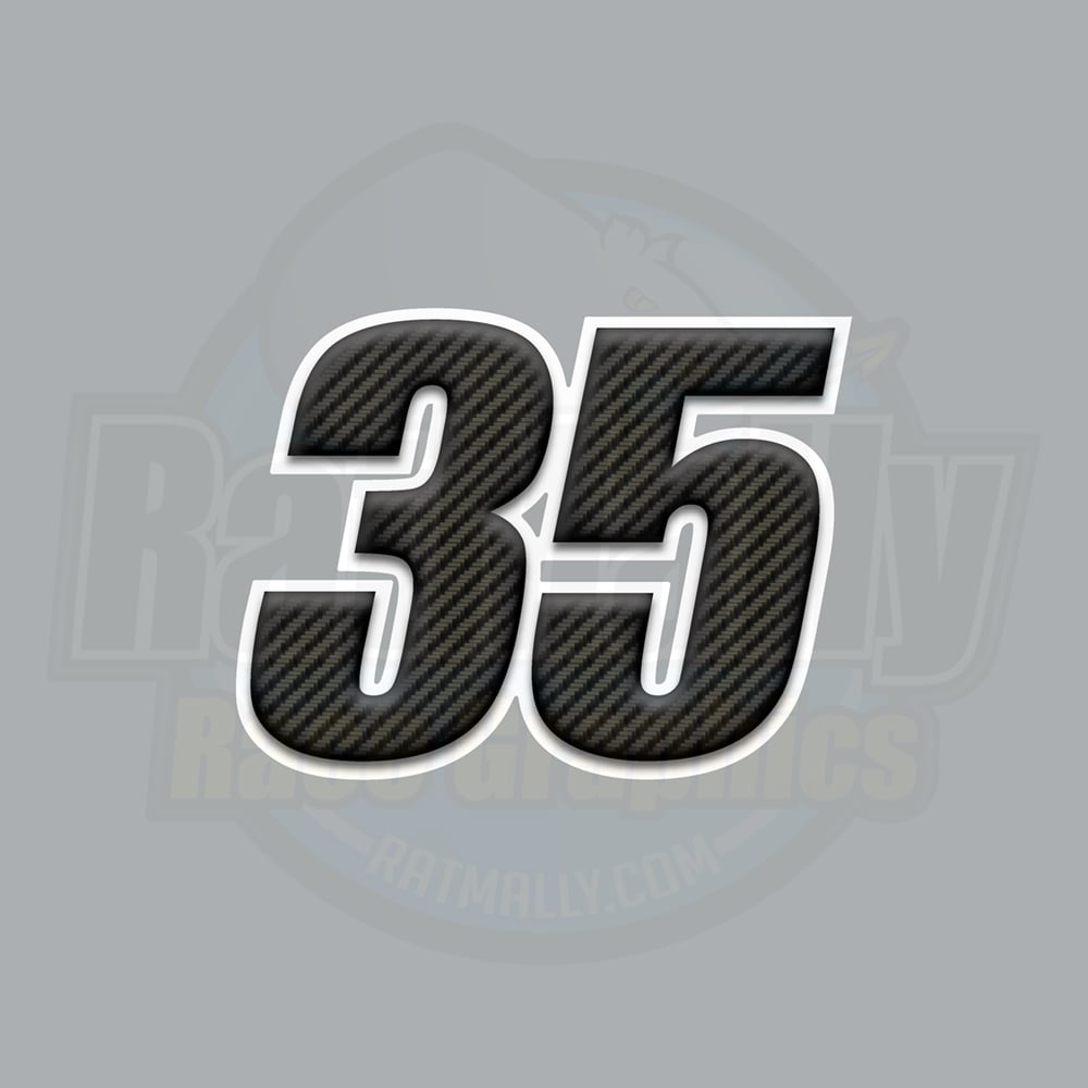 Image of Race Numbers - 3D effect Carbon-Imp edition.
