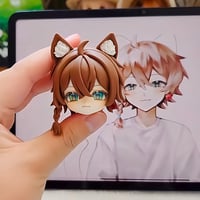 Image 5 of Custom Anime Doll Head [Compatible w/ 1/12 Bodies: Nendoroid Doll, Obitsu 11 ]