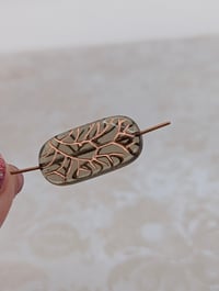 Image 1 of Topaz Rectangle with Copper Lining - Czech Glass