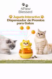 Image 1 of Juguete 3-en-1 Dispensador de Premios para Gatos (Amarillo)