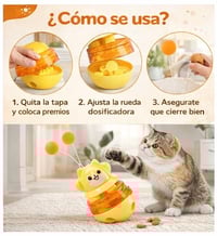 Image 2 of Juguete 3-en-1 Dispensador de Premios para Gatos (Amarillo)