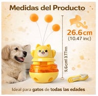 Image 3 of Juguete 3-en-1 Dispensador de Premios para Gatos (Amarillo)