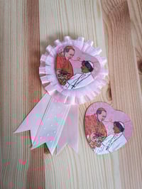 Image 3 of *LIMITED* Conclave Valentines Holographic Button + Sticker Set (February 2026)