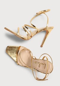 Image 3 of Lulus Sanga Gold Metallic Strappy High Heel Sandals