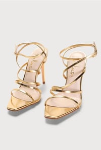 Image 2 of Lulus Sanga Gold Metallic Strappy High Heel Sandals