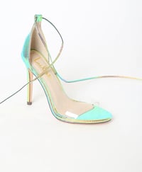 Image 4 of Lulus Ledah Hologram Snake Lace-up Heels