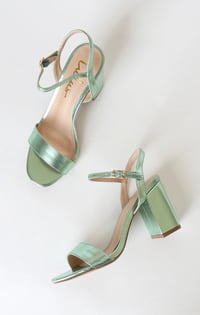Image 2 of Lulus Arya Green Metallic High Heel Sandals