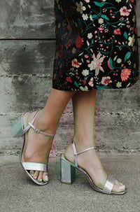 Image 1 of Lulus Arya Green Metallic High Heel Sandals