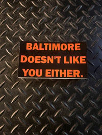 @1719aliceanna 'BALTIMORE DOESN"T LIKE YOU EITHER" vinyl sticker. Free shipping!