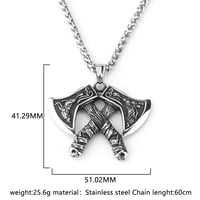 Image 7 of  👑The Armored Kingdom Celtic Viking Wolf Raven Axe Pendant Necklace-Stainless Steel-Durable