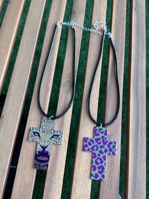Image of double sided cross necklace
