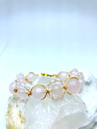 Image 4 of Rose quartz Handmade Copper Bangle