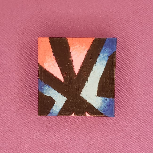 Painted Abstract Fridge Magnet #1