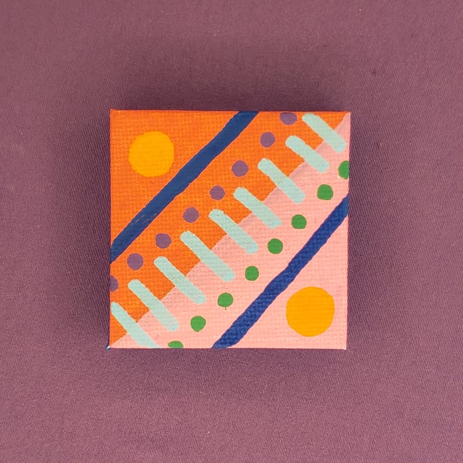 Painted Abstract Fridge Magnet #2