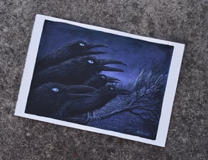 Image of STONED KROWS - small original painting 