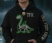 Image 2 of Skeleton Krew Hooded Pullover, Sweater, BLACK. TFK Bone Wyrm