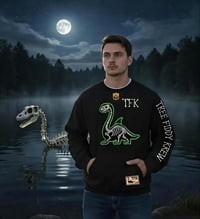 Image 3 of Skeleton Krew Hooded Pullover, Sweater, BLACK. TFK Bone Wyrm