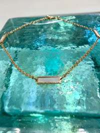 Image 2 of 14k solid gold three mother of pearl bracelet 