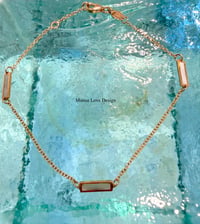 Image 1 of 14k solid gold three mother of pearl bracelet 