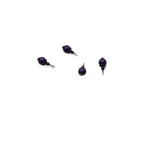 Image 3 of 4PC set Metallic Matte Purple painted glass bead charms/Antique Silver/Antique Bronze plated accents