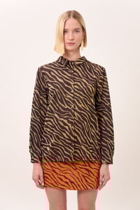 Image 3 of CAMICIA MILOS ZEBRA MARRONE
