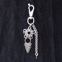 Stainless steel star and fan keyring on swivel hook