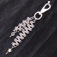 Stainless steel double zigzag keyring