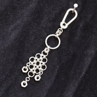 Stainless steel diamond hex nut keyring