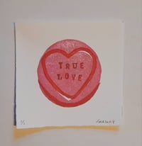 Image 1 of Bespoke hand printed linocut love heart print
