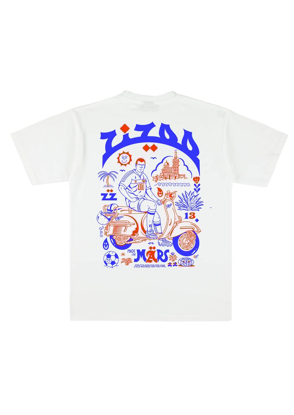 T-SHIRT ZIZOO V2 AZED X MAISON MÈRE  (BLEU/ROUGE)