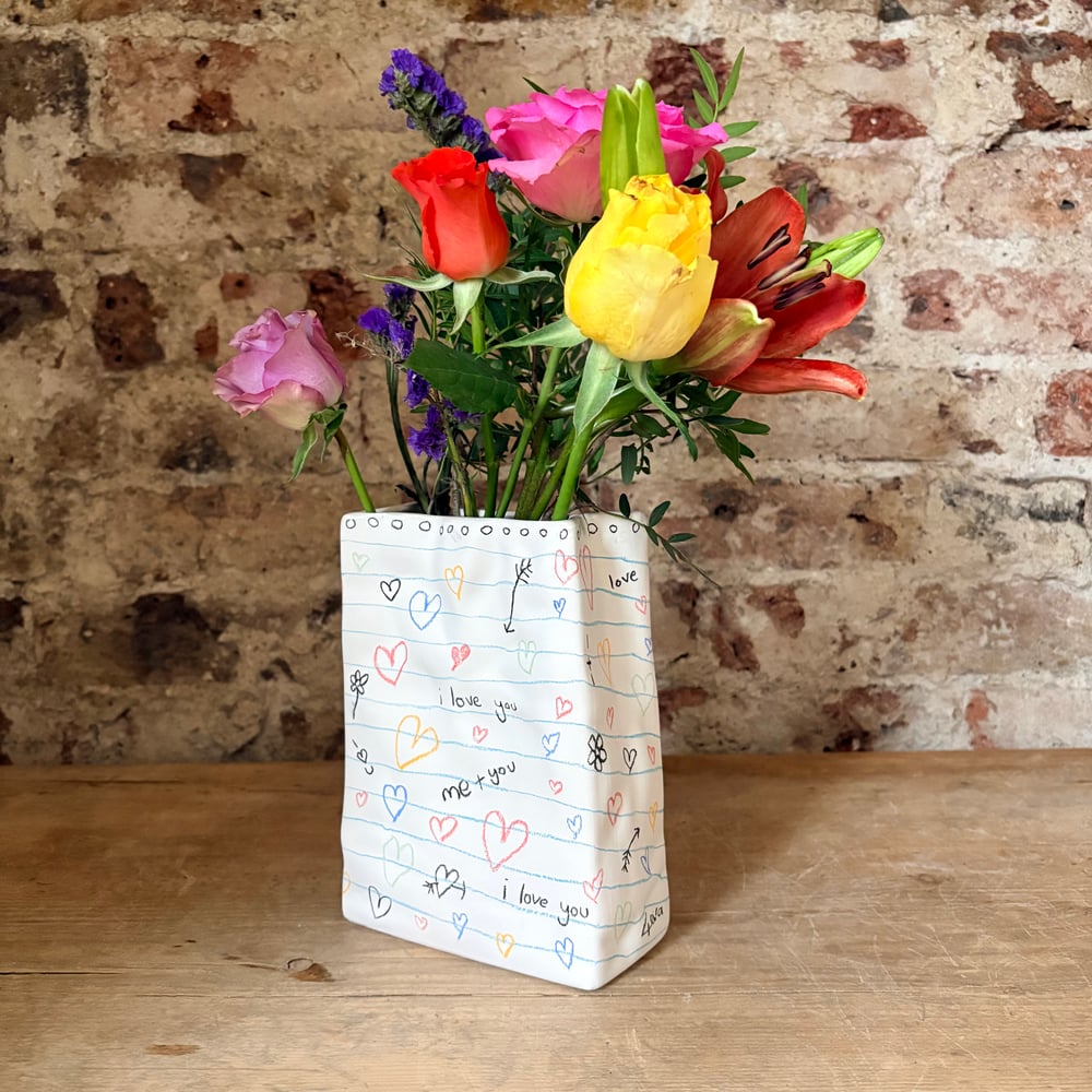Image of Love Doodle Paper Vase 
