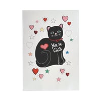 Image 1 of You're Cute Black Cat Valentine's Card