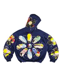Image 1 of Re-worked 1 of 1 Midnight Sun Batik Patchworks Hoodie Size L