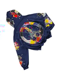 Image 3 of Re-worked 1 of 1 Midnight Sun Batik Patchworks Hoodie Size L