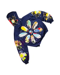 Image 6 of Re-worked 1 of 1 Midnight Sun Batik Patchworks Hoodie Size L