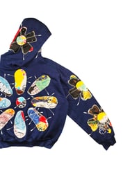 Image 7 of Re-worked 1 of 1 Midnight Sun Batik Patchworks Hoodie Size L