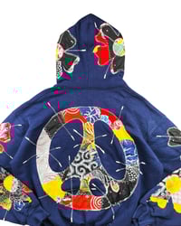 Image 10 of Re-worked 1 of 1 Midnight Sun Batik Patchworks Hoodie Size L