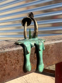 Mushroom and tourmaline shelf sculpture 