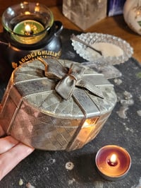 Image 2 of Altar Box for Manifesting, Charging, Spellwork and Intention Setting - Metal with Bow