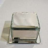 Image 9 of Boîte à bijoux en verre miroir Art Déco vintage avec tiroir des années 1940.