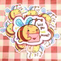 Image 1 of Will you Bee mine? Valentine's Day Sticker