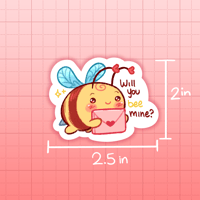 Image 3 of Will you Bee mine? Valentine's Day Sticker
