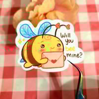 Image 2 of Will you Bee mine? Valentine's Day Sticker