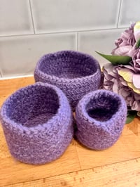 Image 1 of Mauves Crocheted Bowl Set 