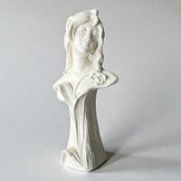 Image 2 of grand buste de femme Art Nouveau en plâtre peint - sculpture décorative 1900