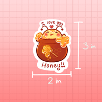 Image 2 of I Love You Honey Bee Valentine's Day Sticker